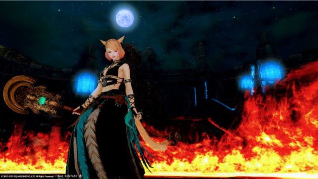 FF14】満月と炎を背景に撮影できるSS撮影スポット : 魔導城 