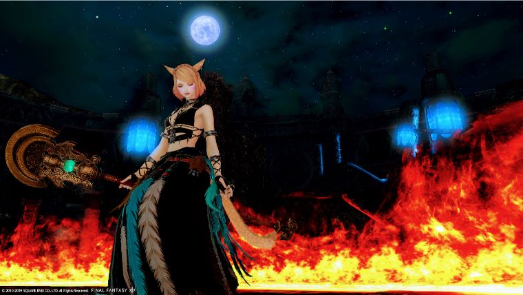 Ff14 満月と炎を背景に撮影できるss撮影スポット 魔導城プラエトリウム Ff14ブログりおの桜庵